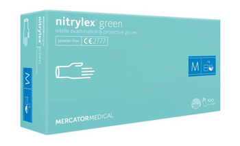 Mercator Nitrylex Green Rękawiczki jednorazowe nitrylowe M 100 szt.  Miętowe